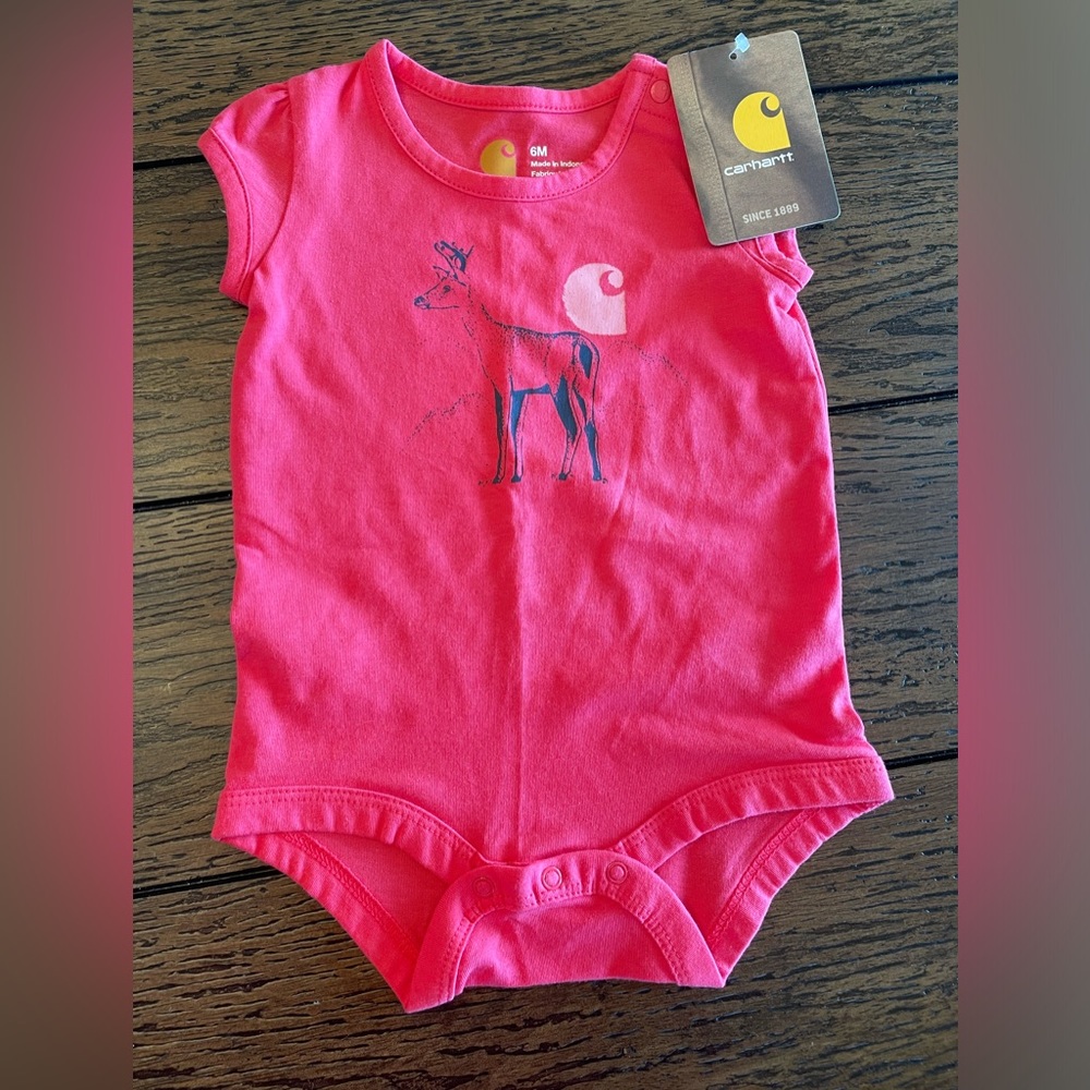NWT 6month pink Carhartt Bodysuit/Onsie